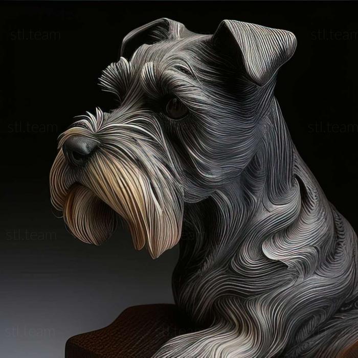 3D model Zwergschnauzer dog (STL)